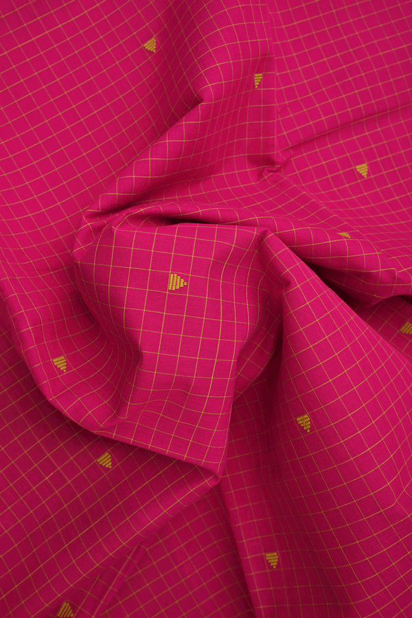 Checks With Buttis Magenta Bengal Cotton Saree