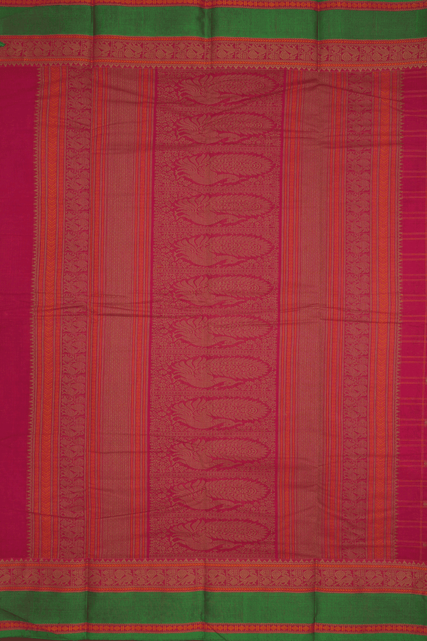 Checks With Buttis Rani Pink Coimbatore Cotton Saree