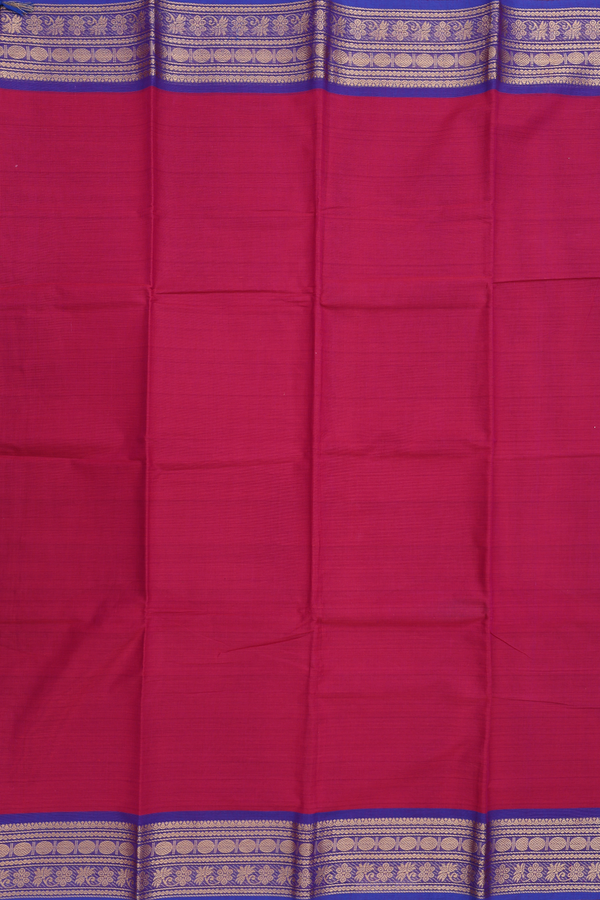 Chettinadu Cotton Saree Deep Mulberry With Contrast Border