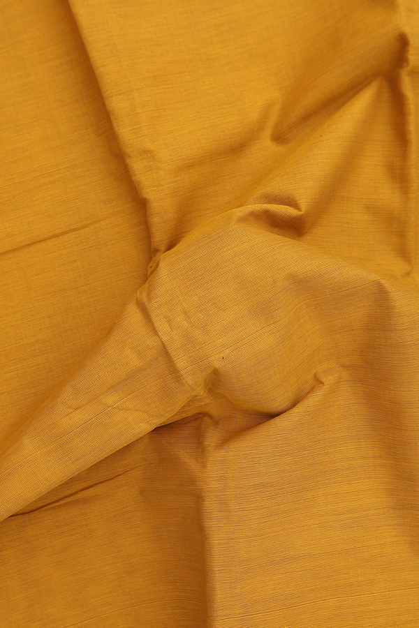 Chettinadu Cotton Saree Golden Yellow With Contrast Border