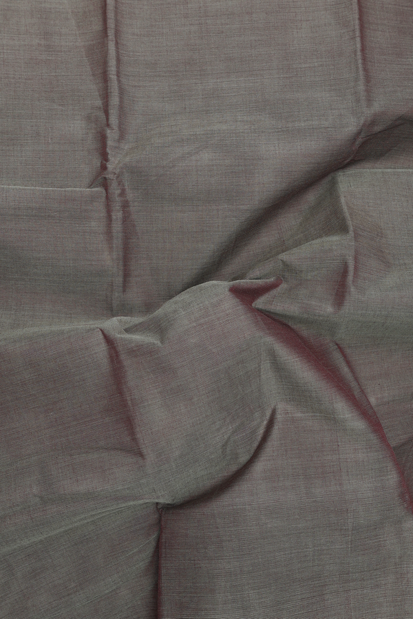 Chettinadu Cotton Saree Greenish Grey With Contrast Border