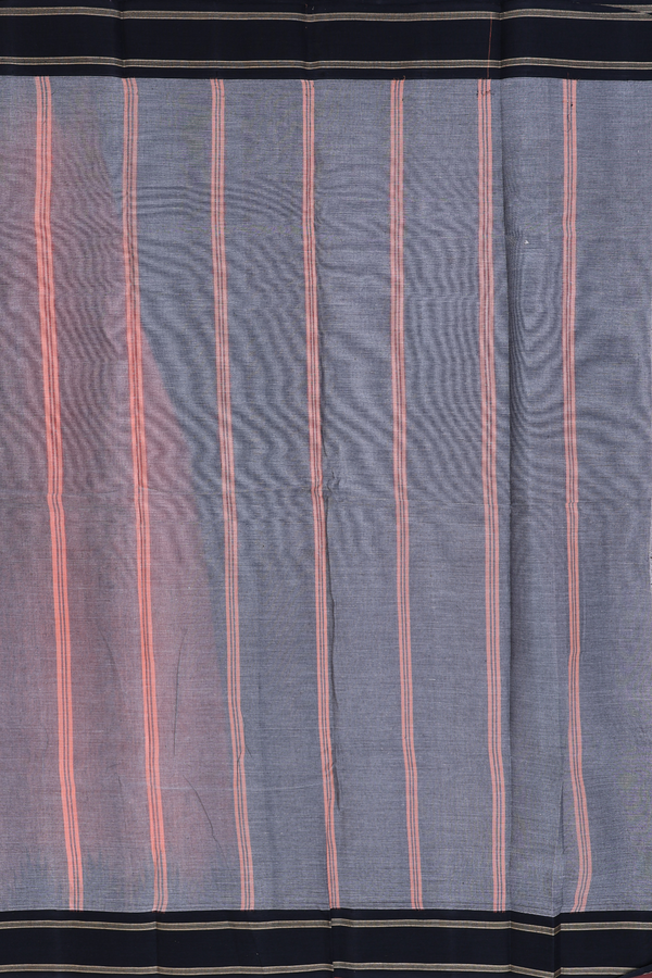 Chettinadu Cotton Saree In Blush Orange With Temple Border