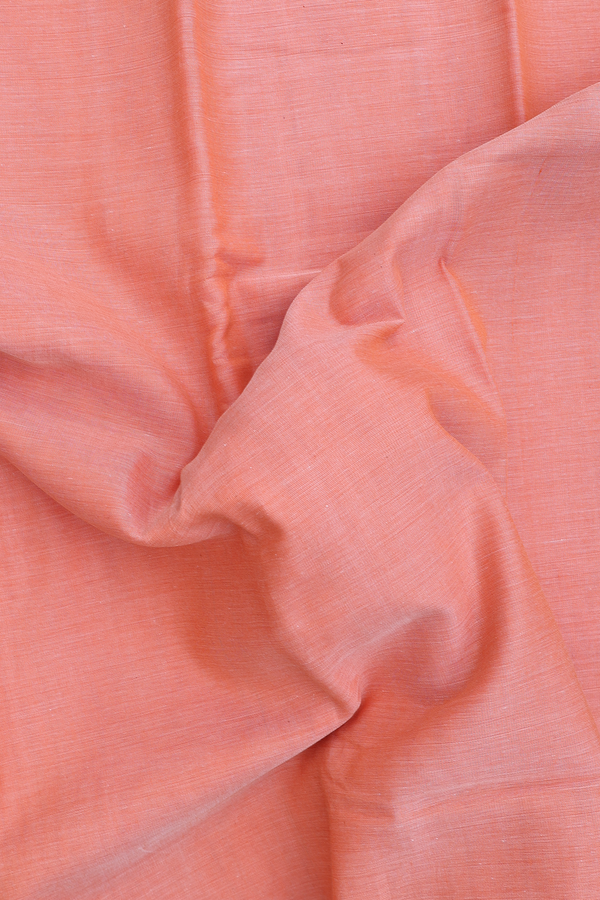 Chettinadu Cotton Saree In Blush Orange With Temple Border