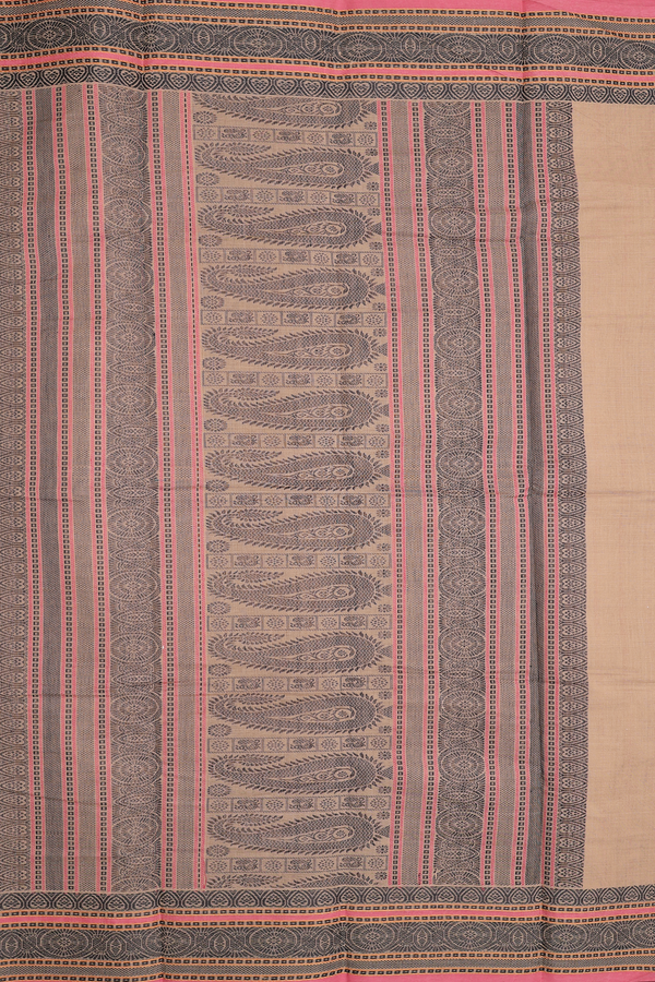Chettinadu Cotton Saree In Brown With Checks Design