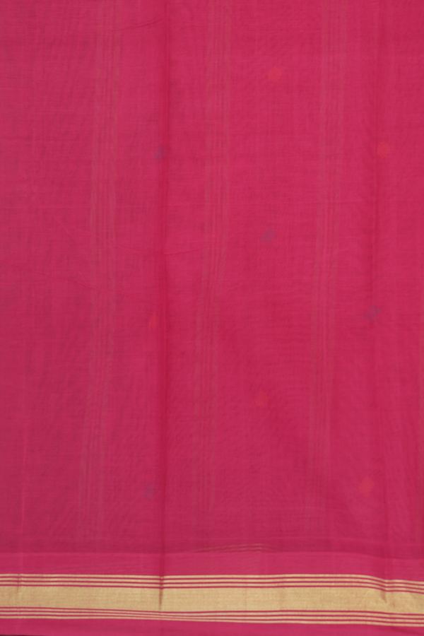 Chettinadu Cotton Saree In Brown With Threadwork Buttas