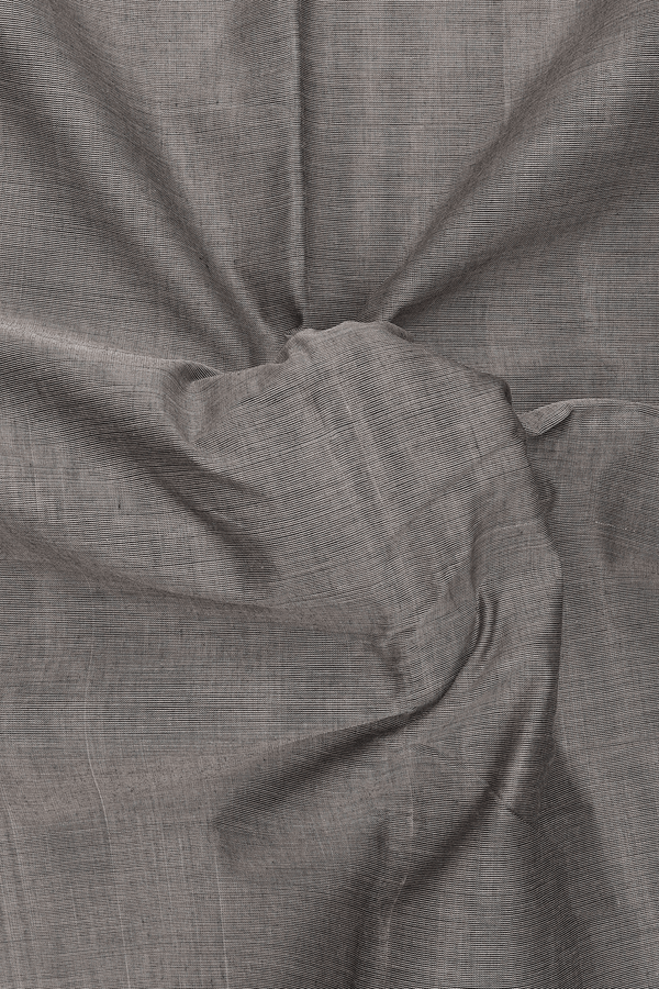 Chettinadu Cotton Saree In Brownish Grey With Zari Border
