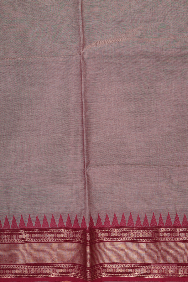 Chettinadu Cotton Saree In Cocoa Brown With Zari Border