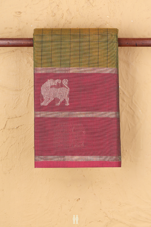 Chettinadu Cotton Saree In Dual Tone With Checks Design