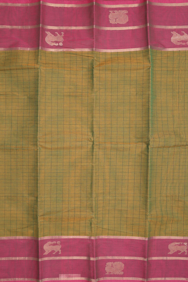 Chettinadu Cotton Saree In Dual Tone With Checks Design