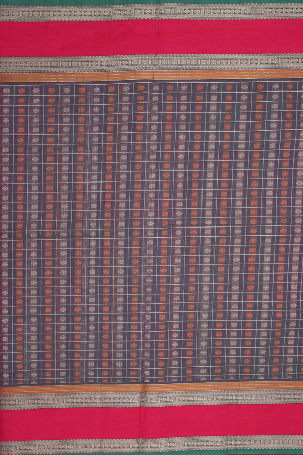 Coimbatore Cotton Saree In Dual Tone With Checks Design