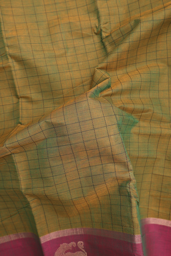 Chettinadu Cotton Saree In Dual Tone With Checks Design