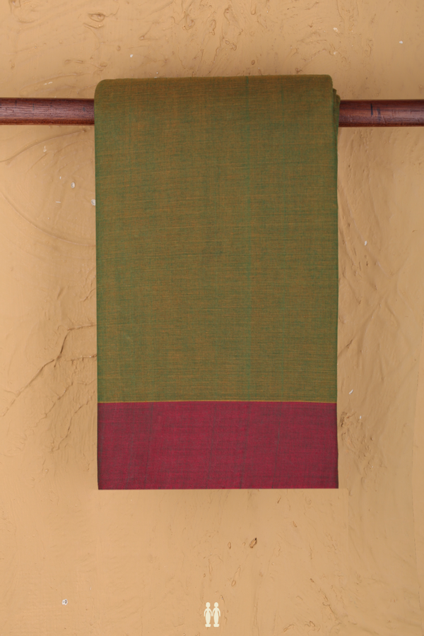 Chettinadu Cotton Saree In Dual Tone With Parrot Buttas