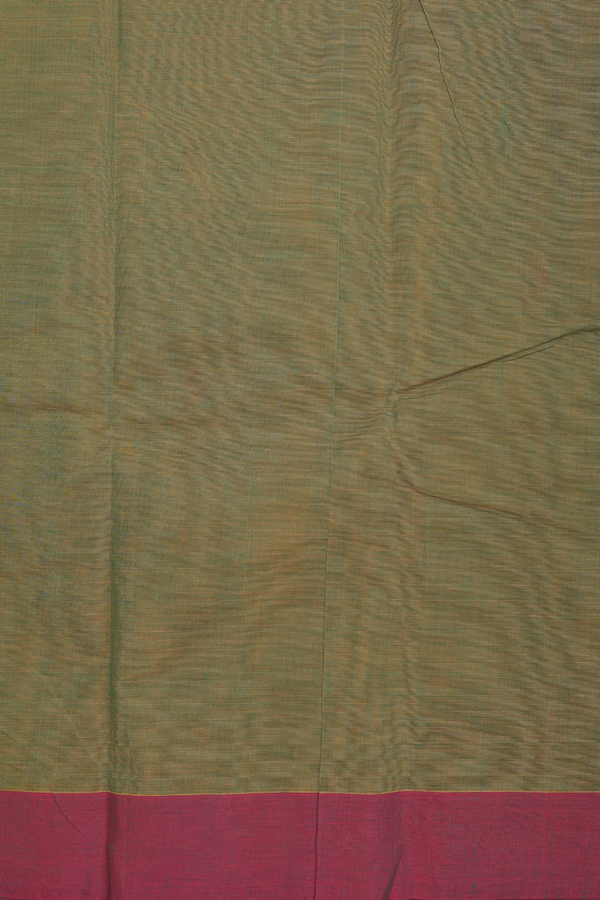 Chettinadu Cotton Saree In Dual Tone With Parrot Buttas