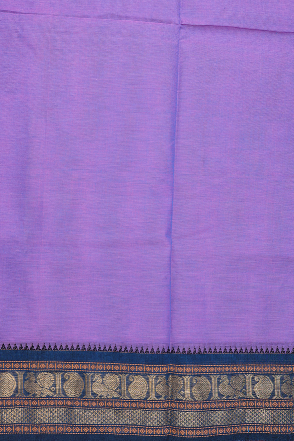 Chettinadu Cotton Saree In Dual Tone With Peacock Border