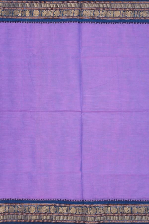 Chettinadu Cotton Saree In Dual Tone With Peacock Border
