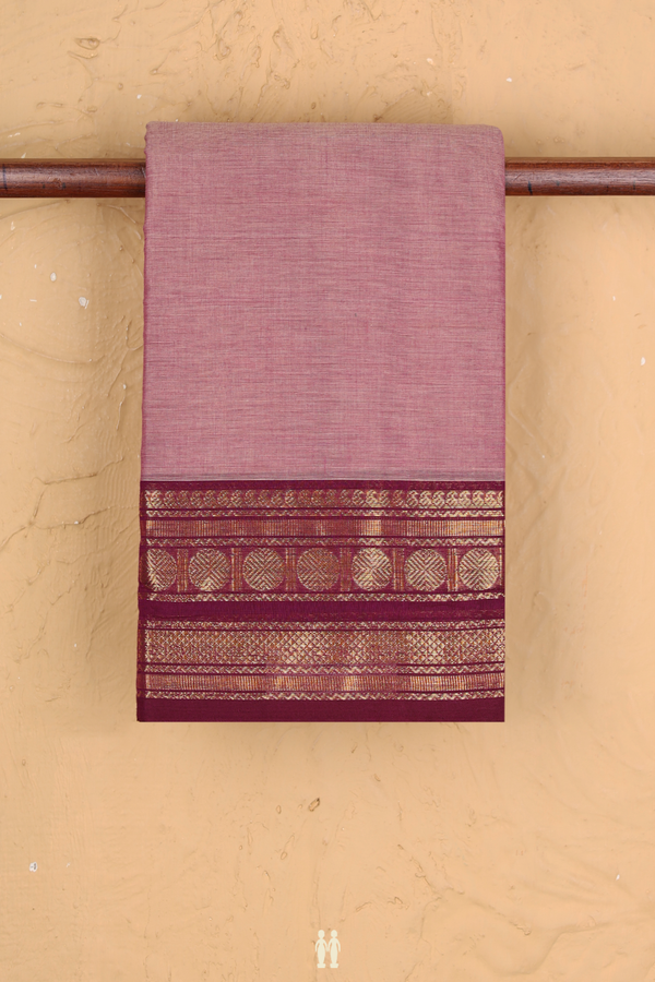 Chettinadu Cotton Saree In Dual Tone With Rudraksh Border