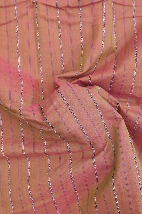 Chettinadu Cotton Saree In Dual Tone With Stripes Design