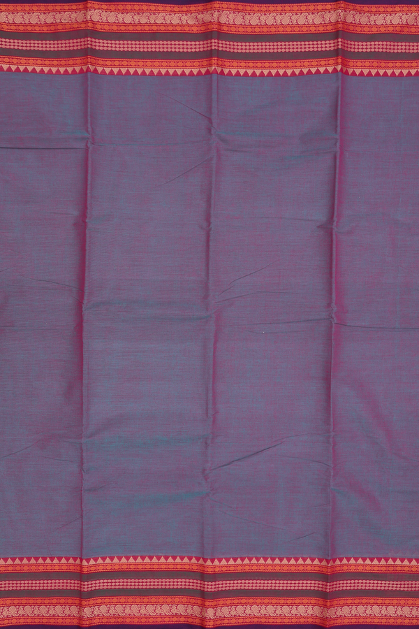 Chettinadu Cotton Saree In Dual Tone With Threadwork Border