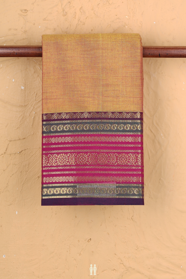 Chettinadu Cotton Saree In Dual Tone With Zari Border