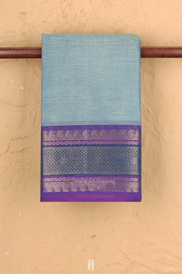 Chettinadu Cotton Saree In Dual Tone With Zari Border