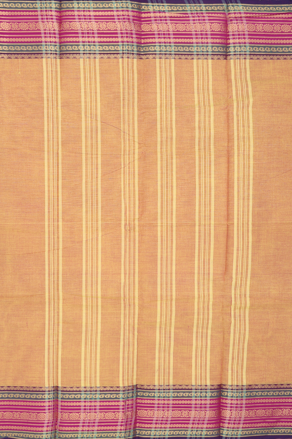 Chettinadu Cotton Saree In Dual Tone With Zari Border