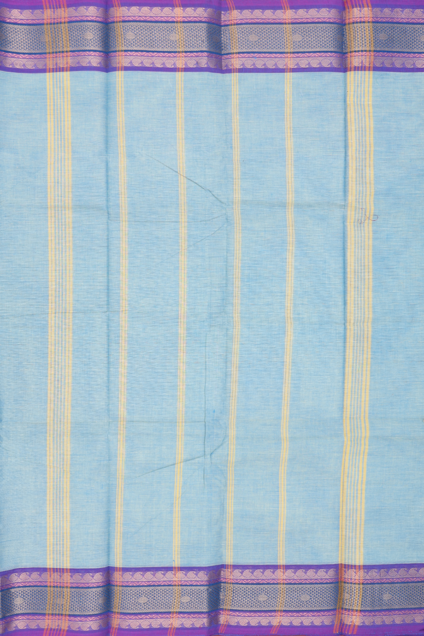 Chettinadu Cotton Saree In Dual Tone With Zari Border