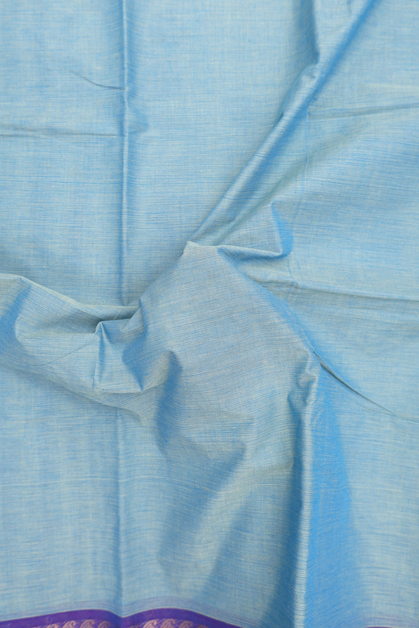 Chettinadu Cotton Saree In Dual Tone With Zari Border