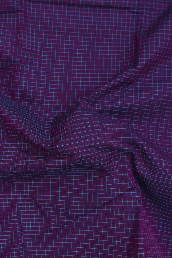 Chettinadu Cotton Saree In Grape Purple With Checks Design