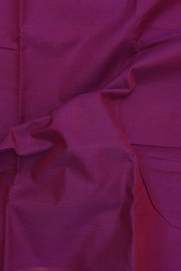 Chettinadu Cotton Saree In Grape Purple With Contrast Border
