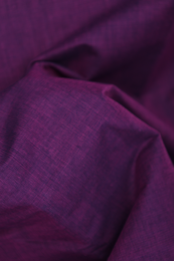 Chettinadu Cotton Saree In Grape Purple With Contrast Border