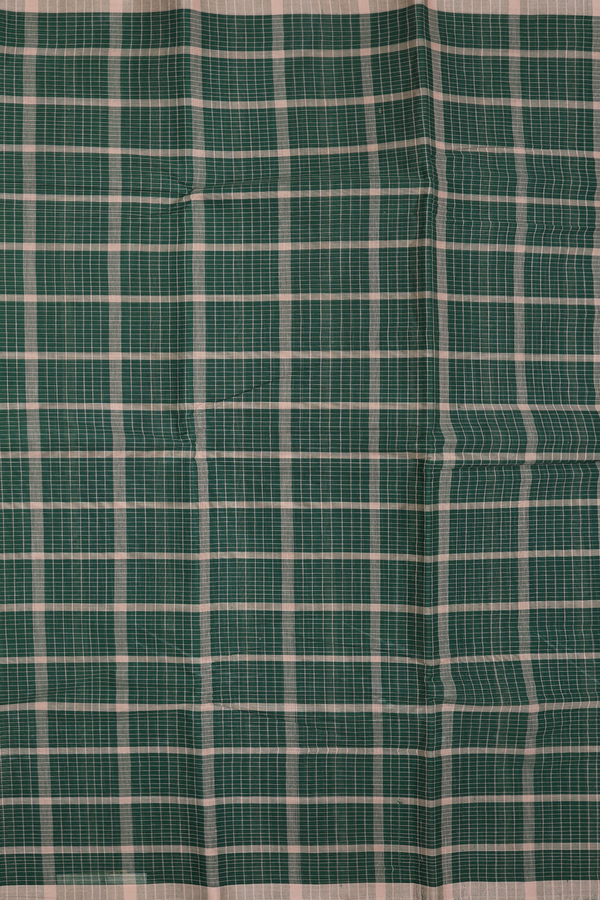 Chettinadu Cotton Saree In Green With Checks Design