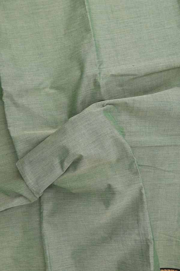 Chettinadu Cotton Saree In Green With Rudraksh Border