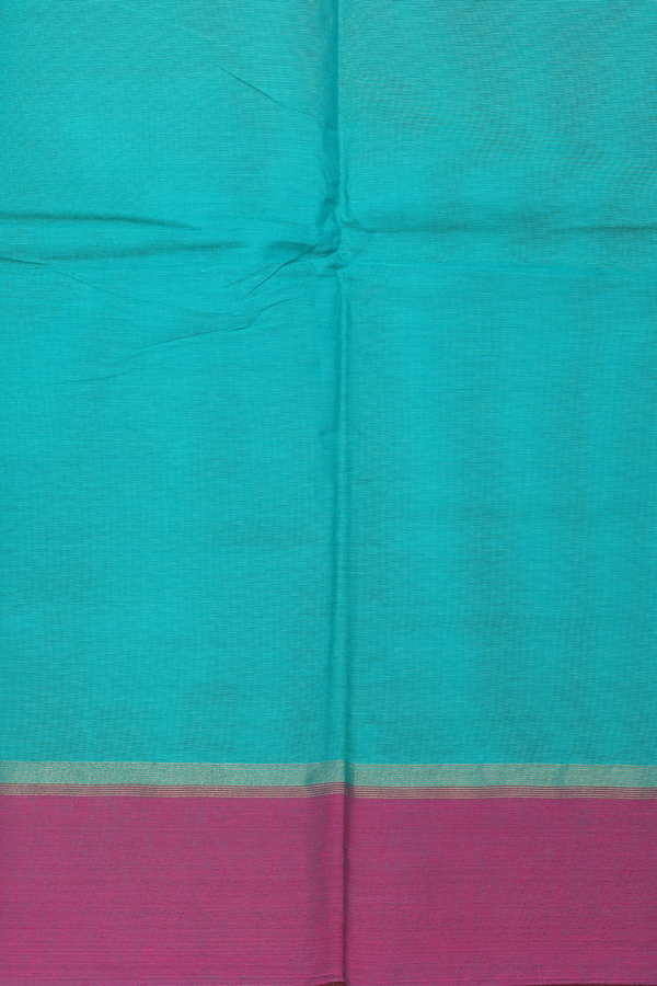 Chettinadu Cotton Saree In Green With Threadwork Buttas