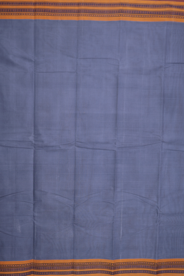 Chettinadu Cotton Saree In Grey With Contrast Border