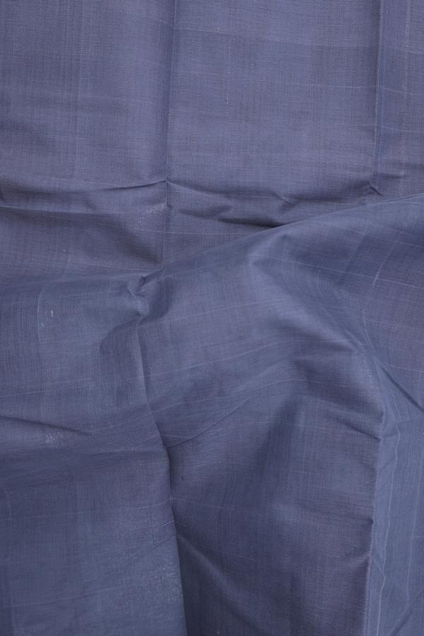 Chettinadu Cotton Saree In Grey With Contrast Border