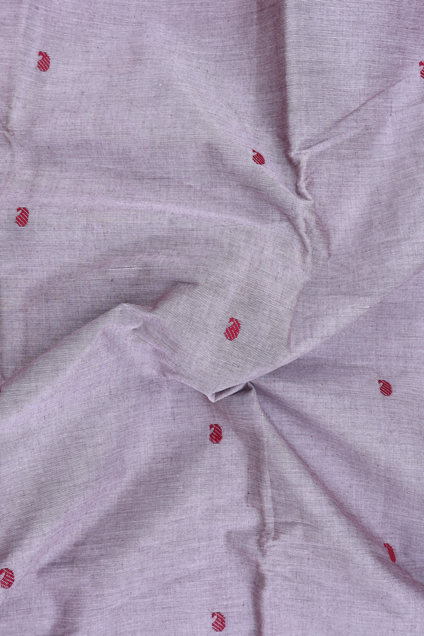 Chettinadu Cotton Saree In Grey With Paisley Buttas