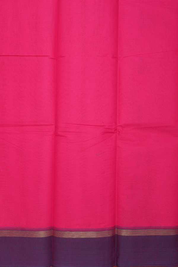 Chettinadu Cotton Saree In Hot Pink With Threadwork Buttas