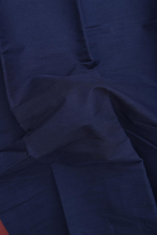 Chettinadu Cotton Saree In Midnight Blue With Contrast Border