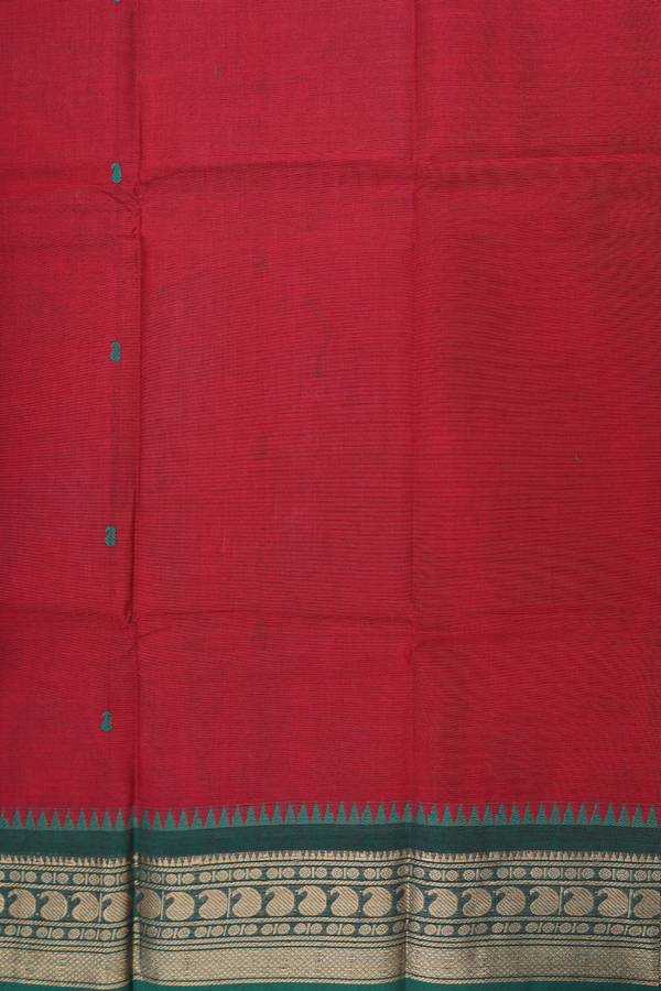 Chettinadu Cotton Saree In Misty Blue With Paisley Buttas