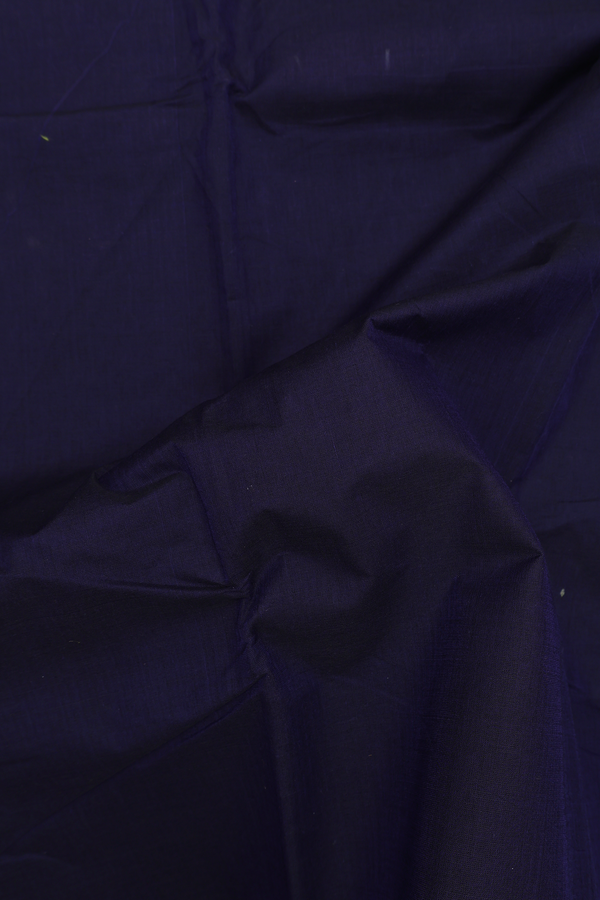 Chettinadu Cotton Saree In Navy Blue With Contrast Border