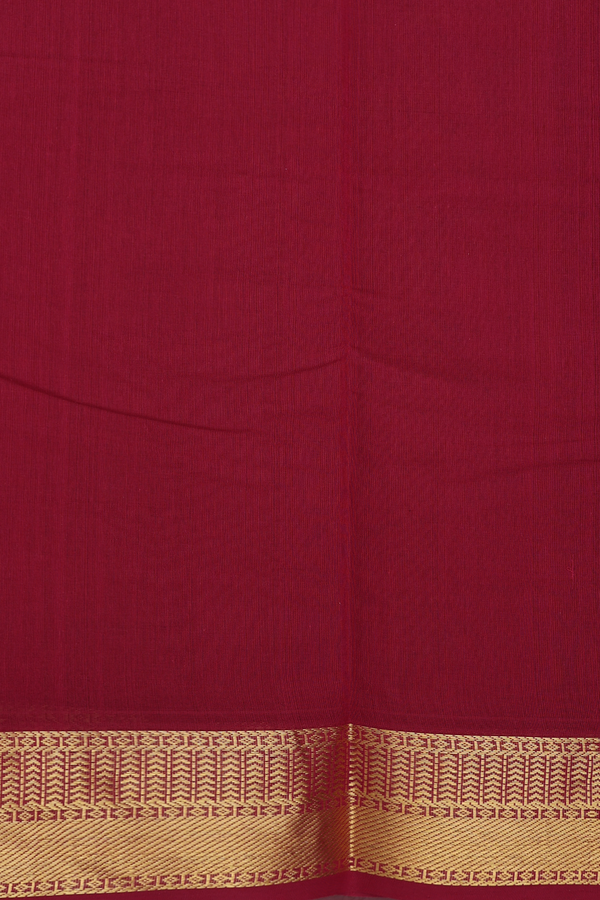 Chettinadu Cotton Saree In Orange With Contrast Border