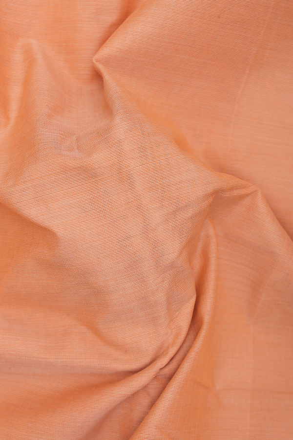 Chettinadu Cotton Saree In Orange With Contrast Border