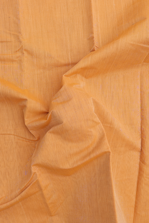 Chettinadu Cotton Saree In Orange With Contrast Border