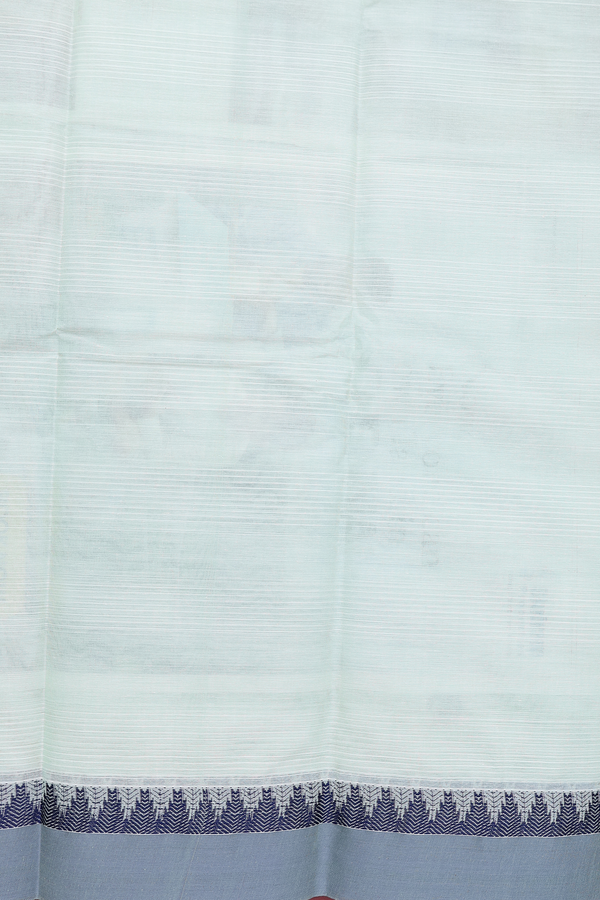 Chettinadu Cotton Saree In Pale Green With Threadwork Buttas