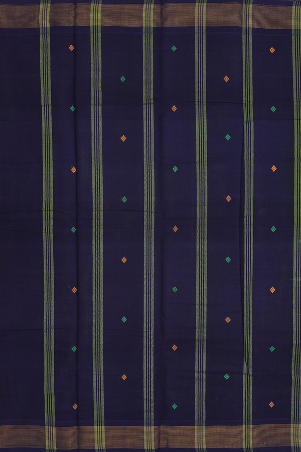 Chettinadu Cotton Saree In Parrot Green With Checks Design