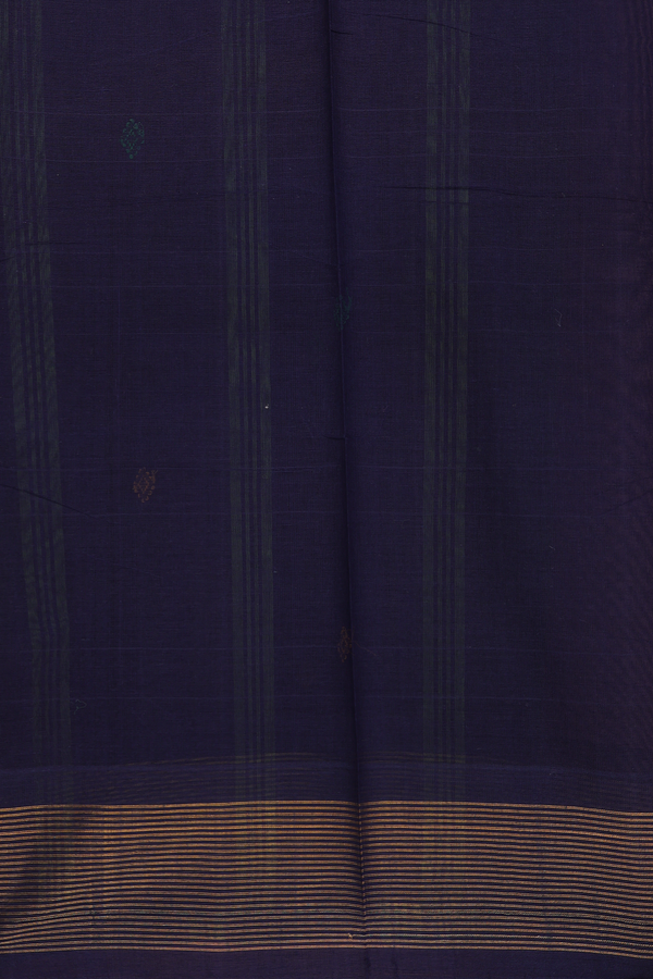 Chettinadu Cotton Saree In Parrot Green With Checks Design