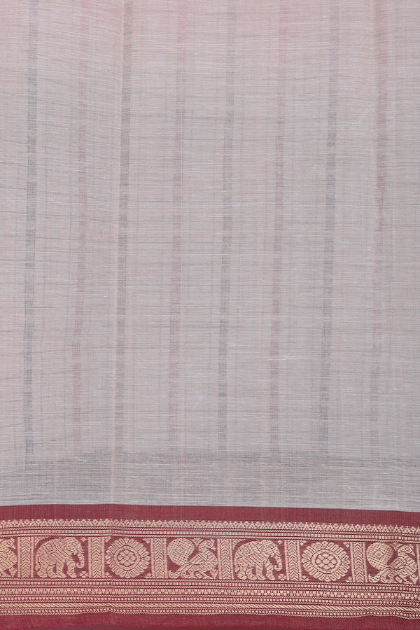 Chettinadu Cotton Saree In Pastel Brown With Checks Design