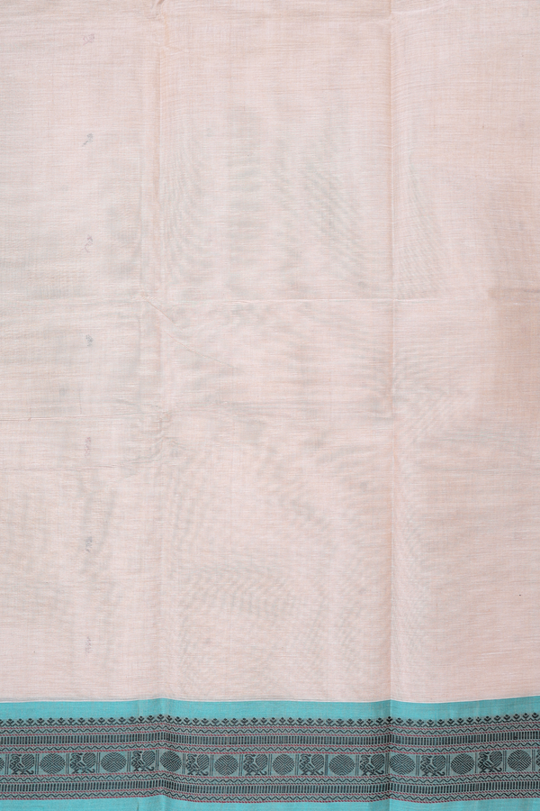 Chettinadu Cotton Saree In Pastel Brown With Paisley Buttis