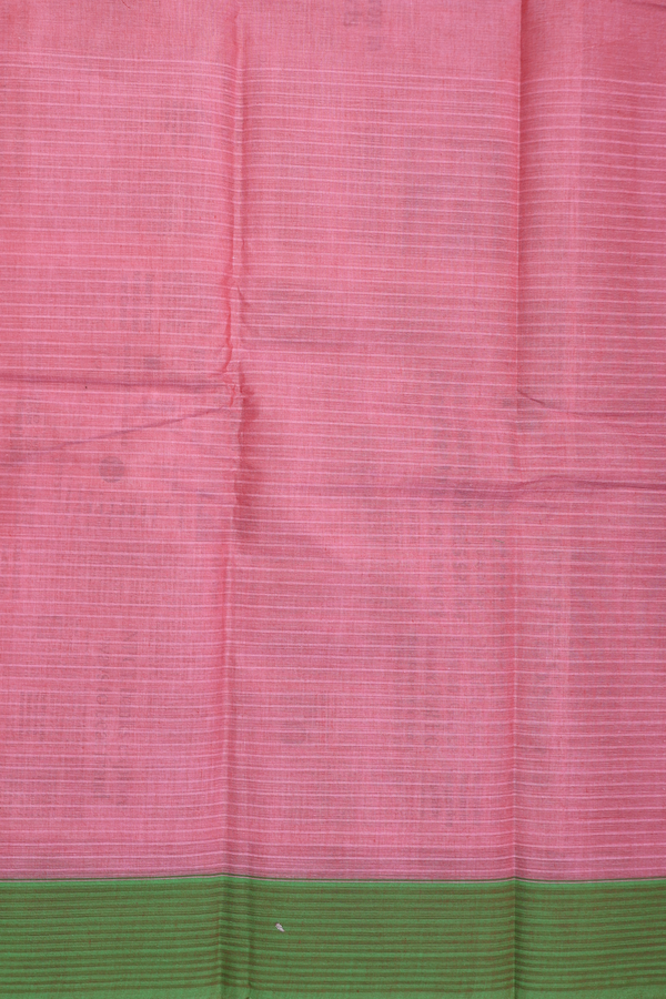 Chettinadu Cotton Saree In Pink Along Stripes With Buttas