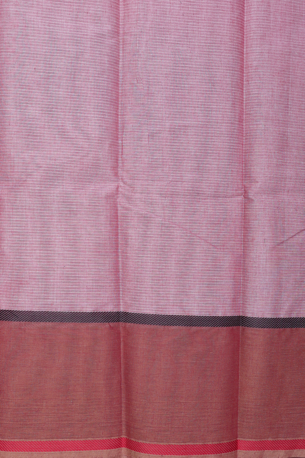 Chettinadu Cotton Saree In Pink With Threadwork Buttas